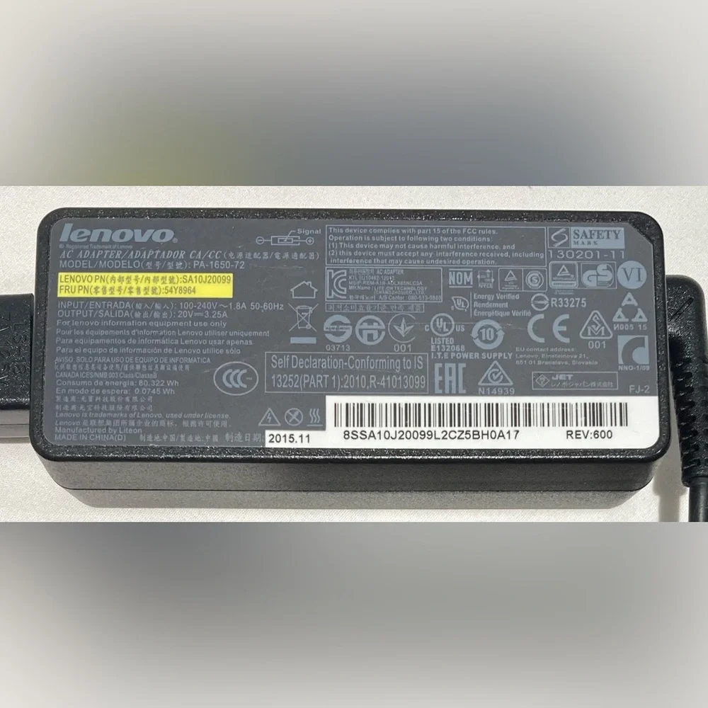 Lenovo 65W Power Adapter PA-1650-72